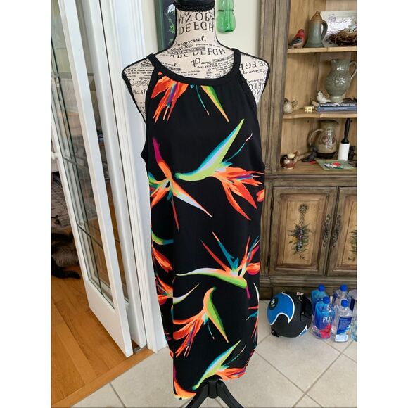 Worthington Black Bird Of Paradise Sheer Dress - Picture 8 of 8